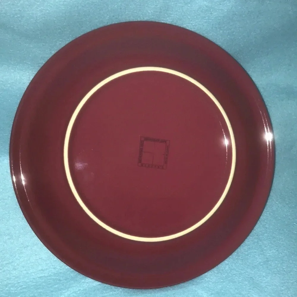 MERVYNS vintage cranberry colored platter and matching salt and pepper shakers